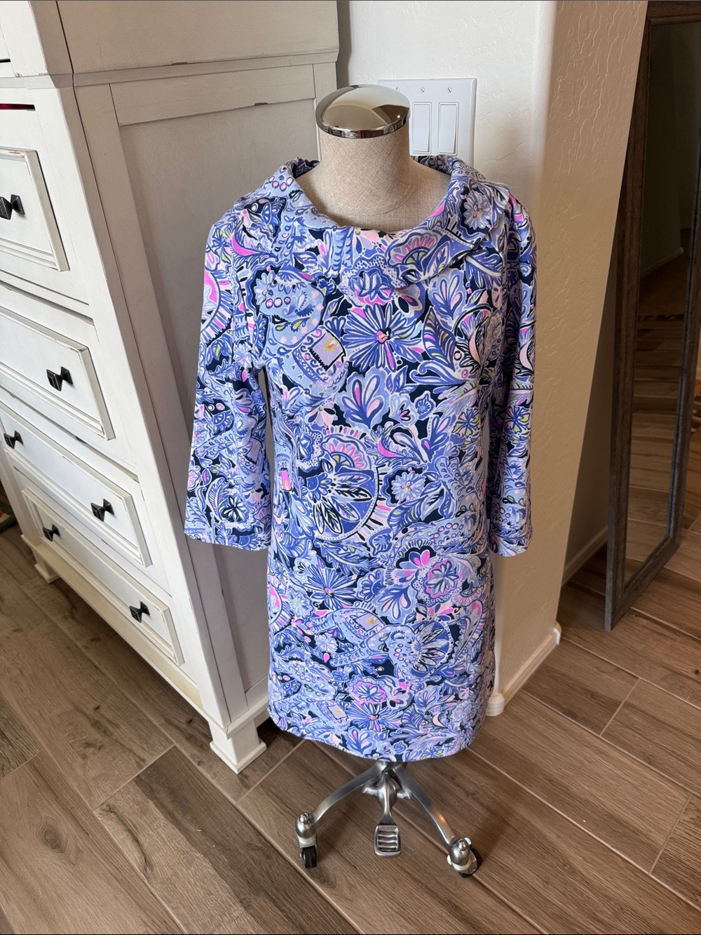 Lilly Pulitzer M Saralyn Dress Iris Blue Namastay In The Jungle print